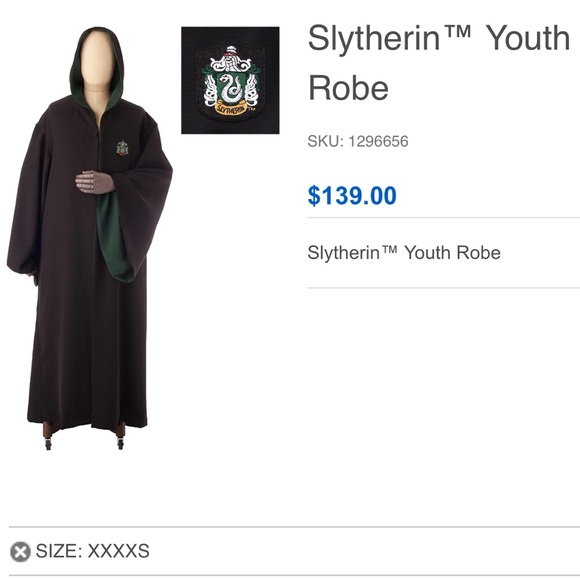 Universal Studios Harry Potter Slytherin Youth Robe XXXX-S - Picture 1 of 3